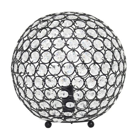 LALIA HOME 10 Contemporary Metal Crystal Round Sphere Glamourous Orb Table Lamp, Restoration Bronze LHT-3013-RZ